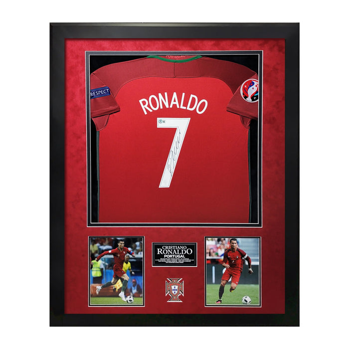 Cristiano Ronaldo Portugal Autographed Shirt Framed to 32x40 Beckett