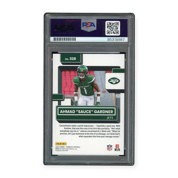 Ahmad "Sauce" Gardner On Card Autographed 2022 Panini Donruss Rated Rookie Rc PSA 10 Gem Mint Auto Grade