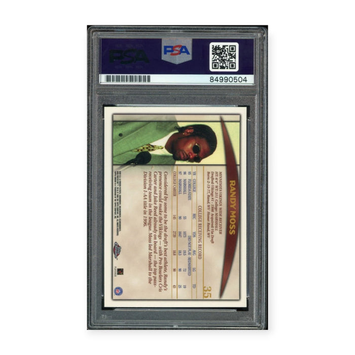 Randy Moss On Card Autographed 1998 Topps Chrome Rookie RC PSA 10 Auto Grade Gem Mint