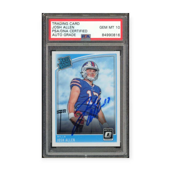 Josh Allen On Card Autographed 2018 Panini Donruss Optic RC Rookie PSA 10 Gem Mint Auto