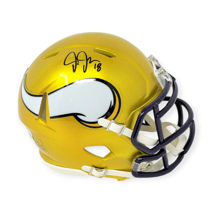 Justin Jefferson Minnesota Vikings Autographed Riddell Flash Mini Helmet Beckett