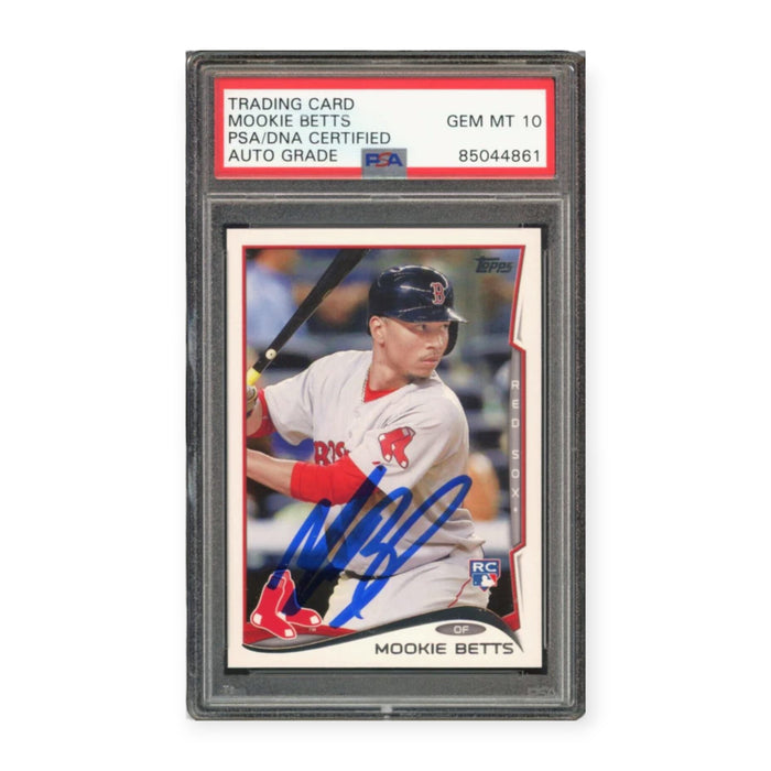 Mookie Betts On Card Autographed 2014 Topps Update Rookie RC PSA 10 Gem Mint