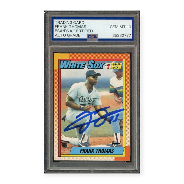 Frank Thomas On Card Autographed 1990 Topps RC Rookie PSA 10 Gem Mint Auto Grade