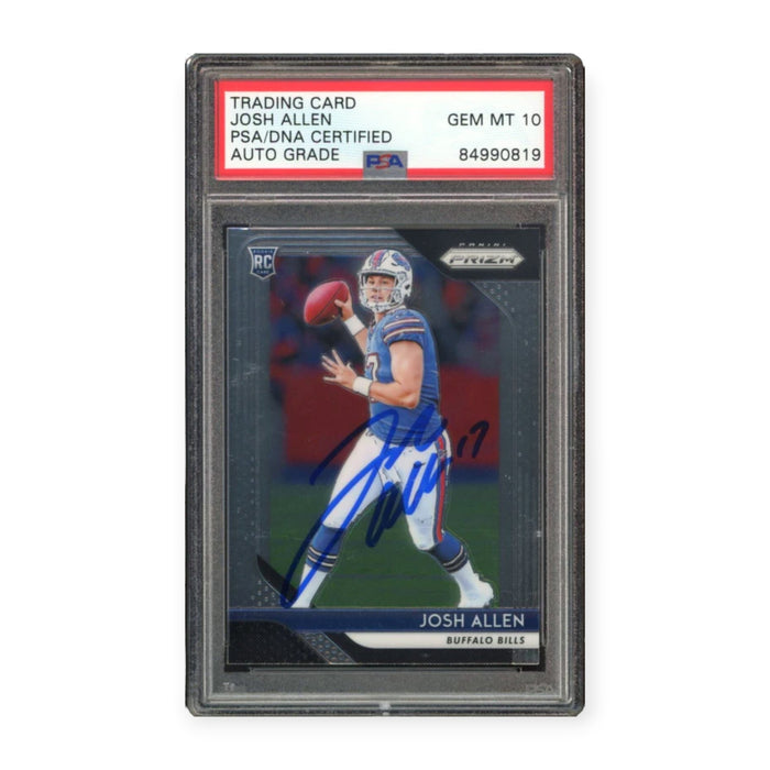 Josh Allen On Card Autographed 2018 Panini Prizm RC Rookie PSA 10 Gem Mint Auto