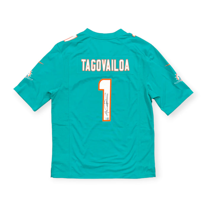 Tua Tagovailoa Miami Dolphins Autographed Aqua Nike Game Jersey Fanatics