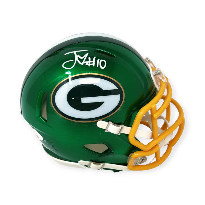 Jordan Love Green Bay Packers Autographed Flash Mini Helmet JSA