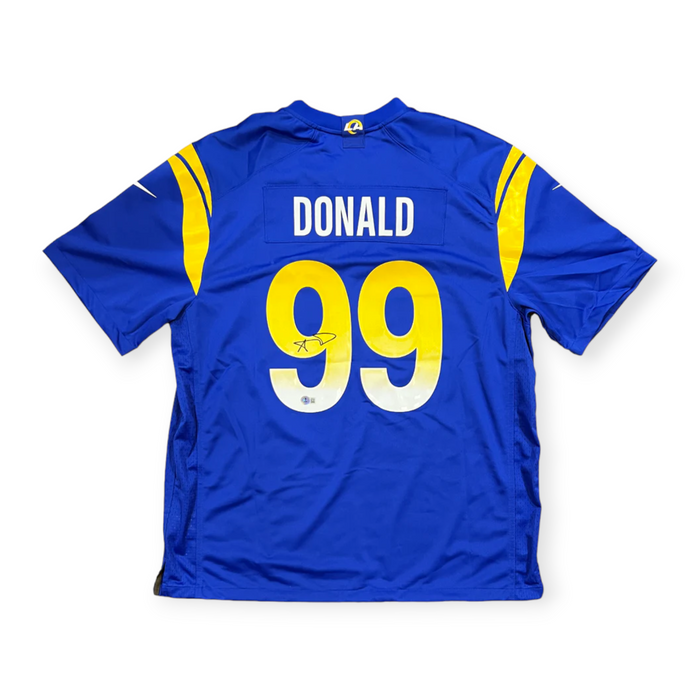 Aaron Donald Los Angeles Rams Autographed Blue Nike Game Jersey Beckett