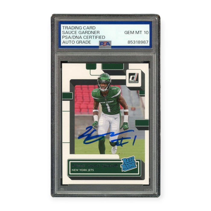 Ahmad "Sauce" Gardner On Card Autographed 2022 Panini Donruss Rated Rookie Rc PSA 10 Gem Mint Auto Grade