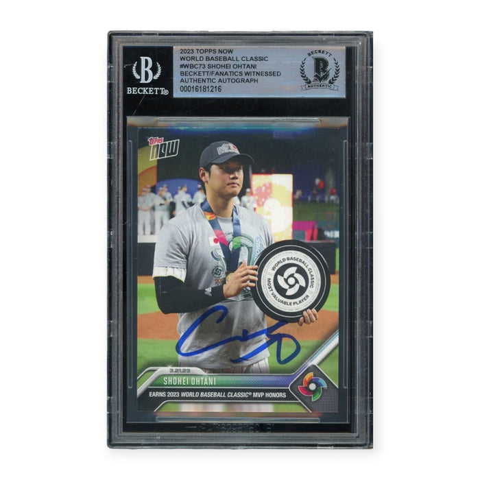 Shohei Ohtani On Card Autographed 2023 Topps Now WBC World Baseball Classic BGS Authentic Auto