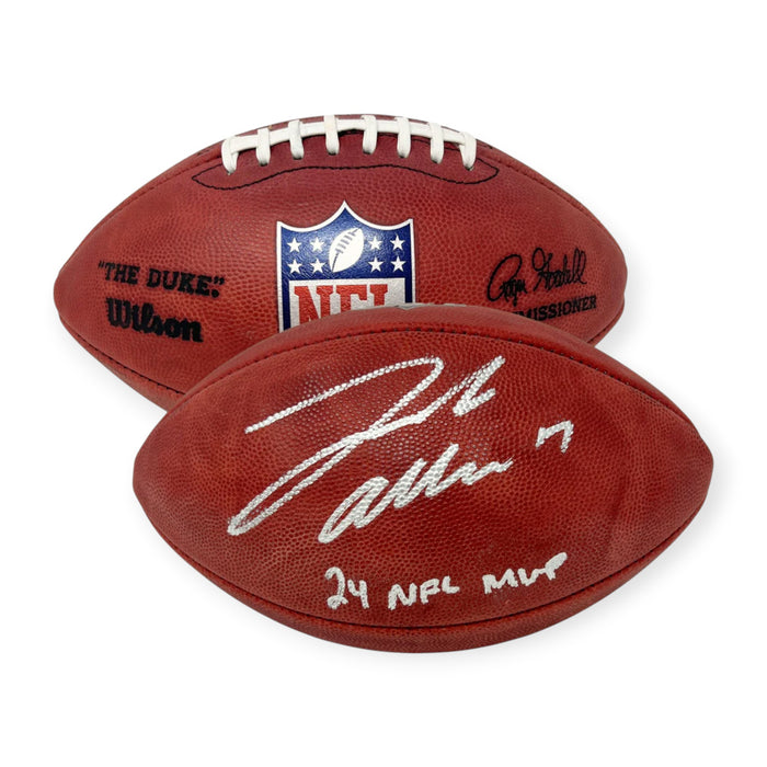 Josh Allen Buffalo Bills Autographed NFL Official Duke Football w/ 2024 NFL MVP Inscription Beckett