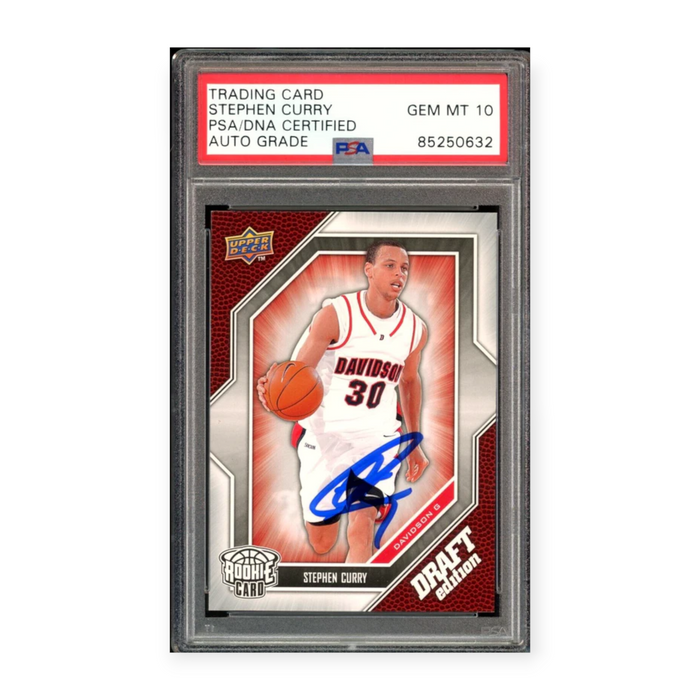 Stephen Curry On Card Autographed 2009 UD Draft Edition #34 Rookie PSA 10 Auto Grade