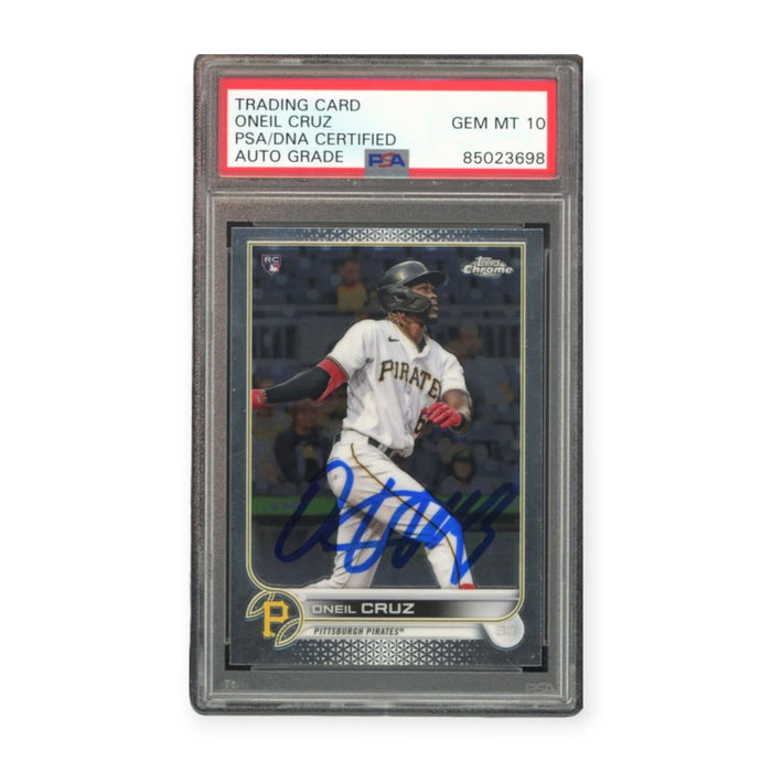 Oneil Cruz On Card Autographed 2022 Topps Chrome Rookie RC PSA 10 Auto Grade Gem Mint