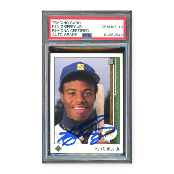 Ken Griffey Jr. On Card Autographed 1989 Upper Deck RC Rookie PSA 10 Auto Grade