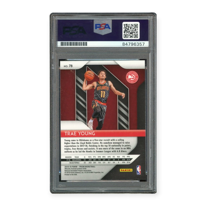 Trae Young On Card Autographed 2018 Panini Prizm RC Rookie PSA 10 Auto Grade