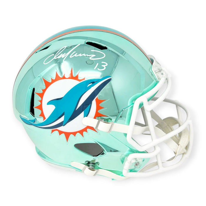 Dan Marino Miami Dolphins Autographed Riddell Chrome Replica Helmet JSA