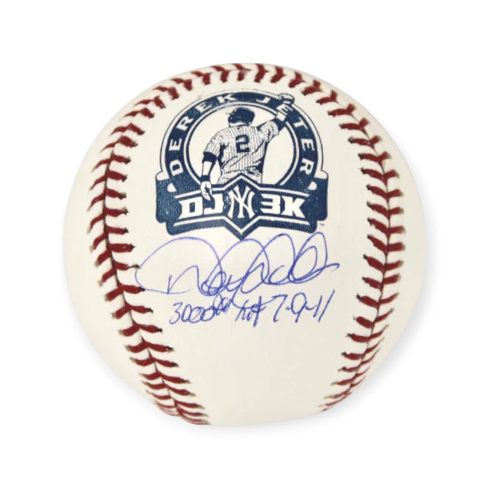 Derek Jeter New York Yankees Autographed OMLB DJ3K Baseball w/ 3000th Hit 7-9-11 Inscription MLB