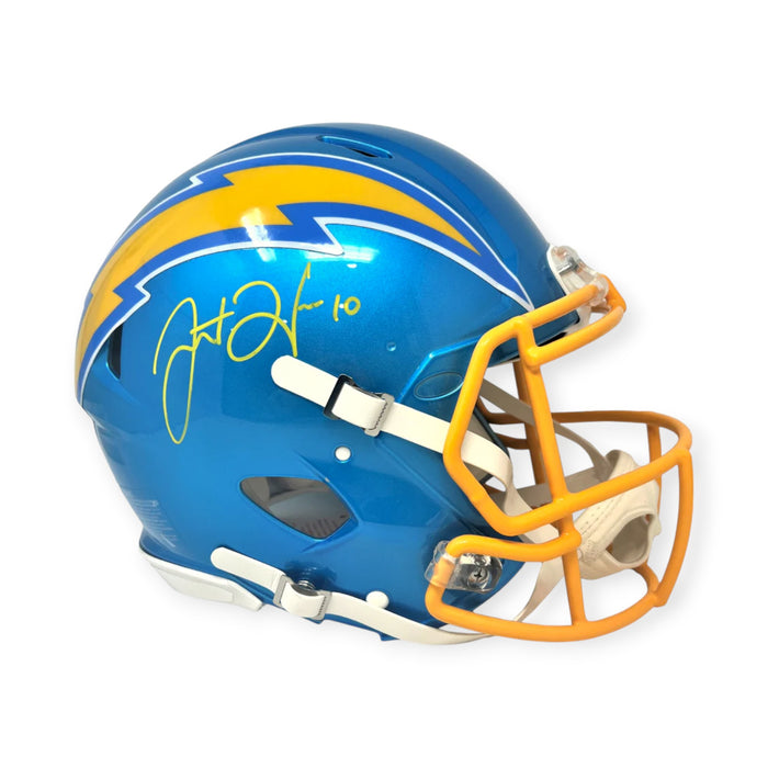 Justin Herbert Los Angeles Chargers Autographed Riddell Flash Authentic Helmet Beckett