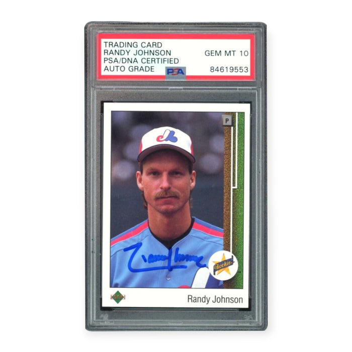 Randy Johnson On Card Autographed 1989 Upper Deck RC Rookie PSA 10 Auto Grade