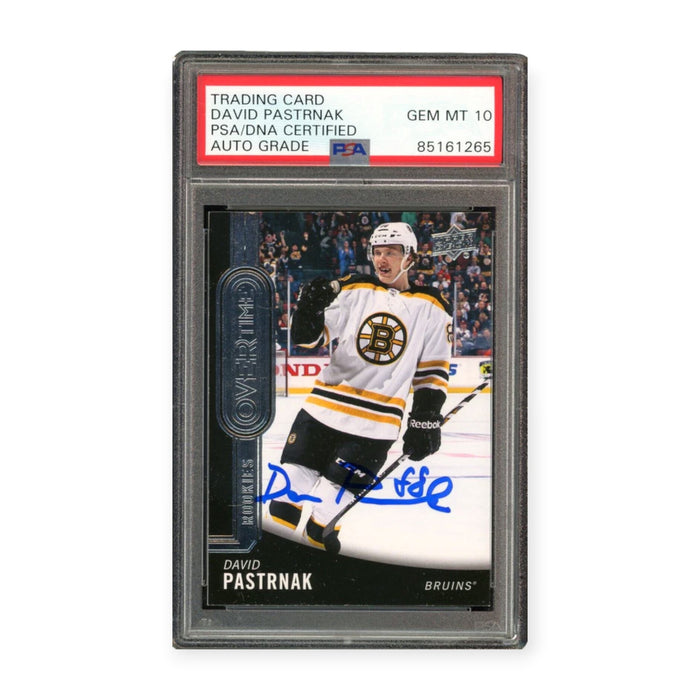 David Pastrnak 2014-15 Upper Deck Overtime RC Rookie PSA 10 Auto Grade Gem Mint