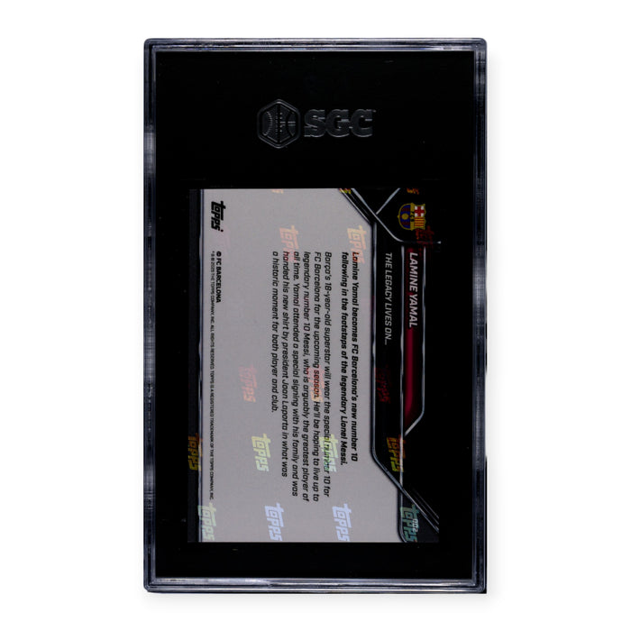 Lamine Yamal 2025 Topps Now w/ Lionel Messi FC Barcelona SGC 10 Gem MT