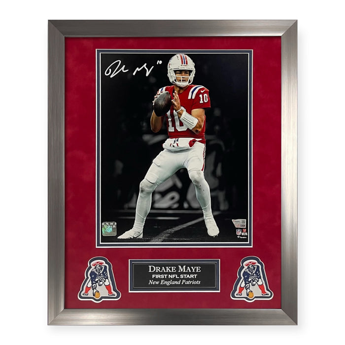 Drake Maye New England Patriots Autographed 11x14 Photo Framed to 16x20 Fanatics