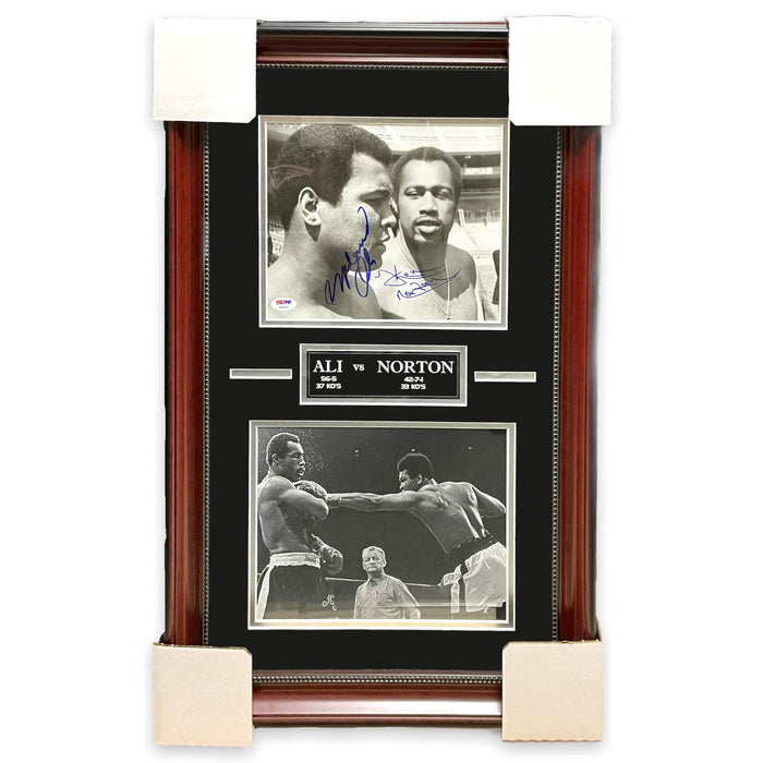 Muhammad Ali & Ken Norton Autographed Photo Framed To 18x29