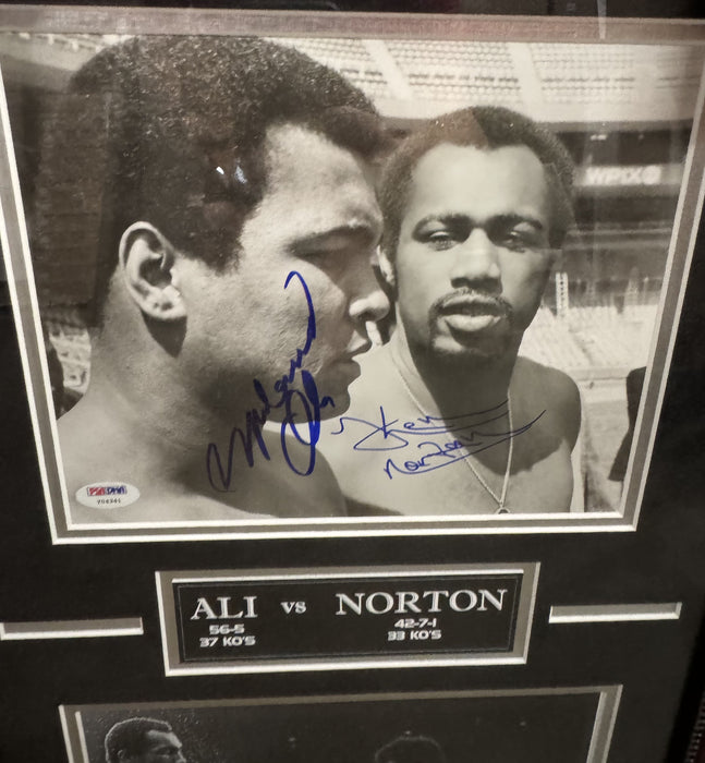 Muhammad Ali & Ken Norton Autographed Photo Framed To 18x29