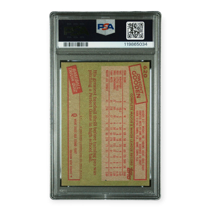 Dwight Gooden On Card Autographed 1985 Topps #620 Rookie RC PSA 9 Auto Grade