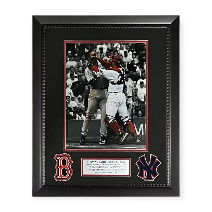 Alex Rodriguez & Jason Varitek "Brawl" Unsigned Photo Framed to 16x20
