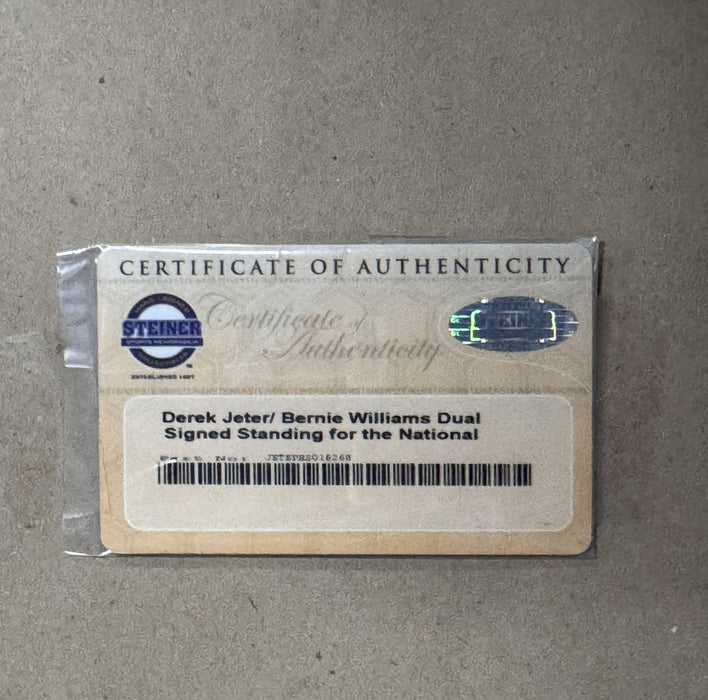 Derek Jeter & Bernie Williams New York Yankees Autographed 16x20 Photo Framed to 23x27 Steiner