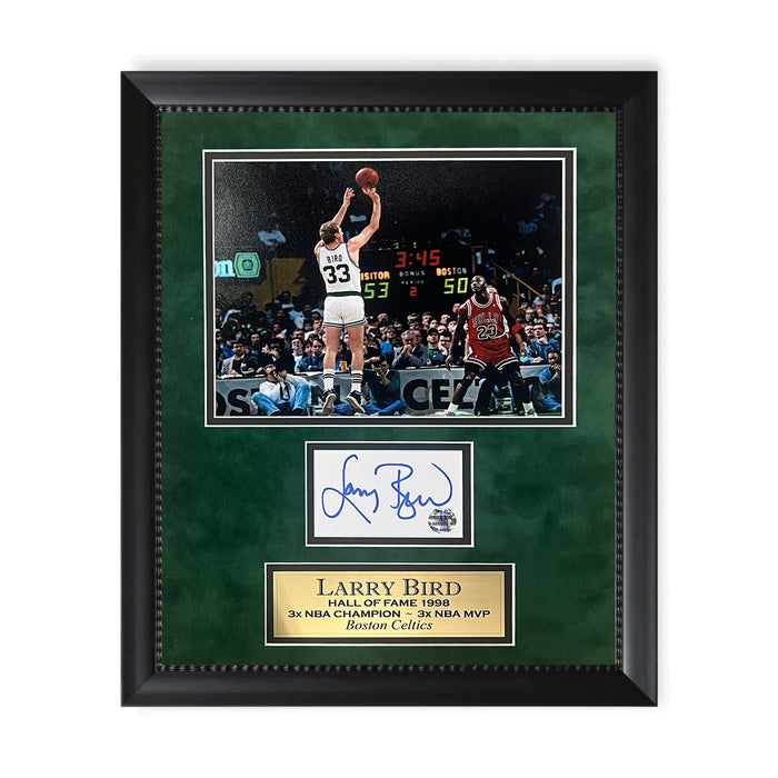 Larry Bird Boston Celtics Autographed Cut Framed JSA