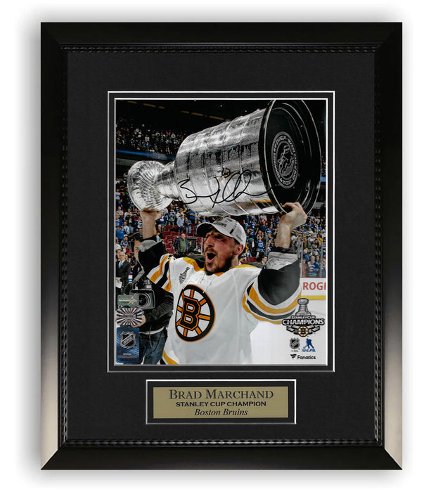 Brad Marchand Boston Bruins Autographed 8x10 Photo Framed to 11x14 NEP