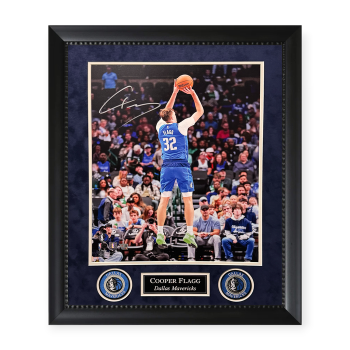 Cooper Flagg Dallas Mavericks Autographed 16x20 Photo Framed to 23x27 Fanatics