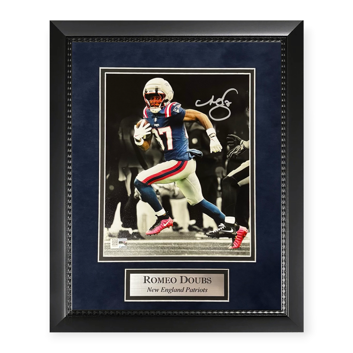 Romeo Doubs New England Patriots Autographed 8x10 Photo Framed to 11x14 NEP