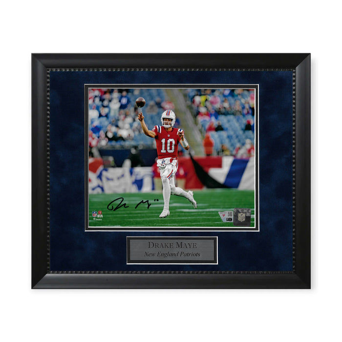 Drake Maye New England Patriots Autographed 8x10 Photo Framed to 11x14 Fanatics