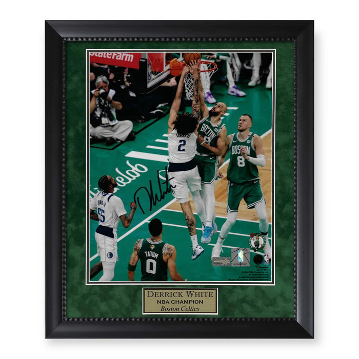 Derrick White Boston Celtics Autographed 16x20 Photo Framed To 23x27 NEP