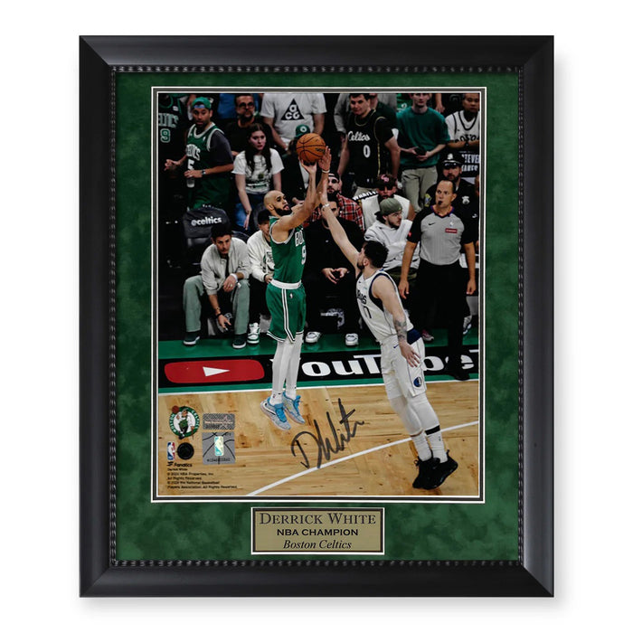 Derrick White Boston Celtics Autographed 16x20 Photo Framed To 23x27 NEP