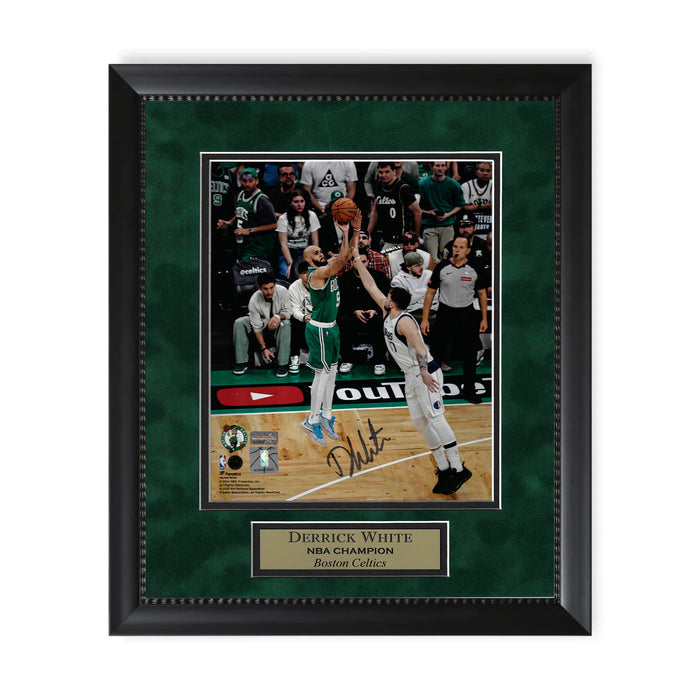 Derrick White Boston Celtics NBA Finals Autographed 8x10 Photo Framed To 11x14 NEP