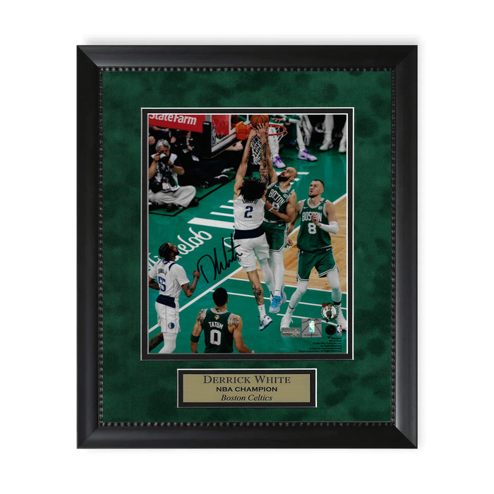 Derrick White Boston Celtics NBA Finals Autographed 8x10 Photo Framed To 11x14 NEP