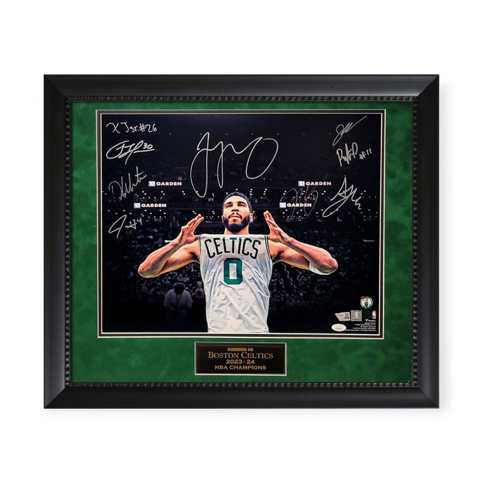 2023-24 Boston Celtics NBA Champion Team Autographed 16x20 Photo Framed to 23x27 Fanatics