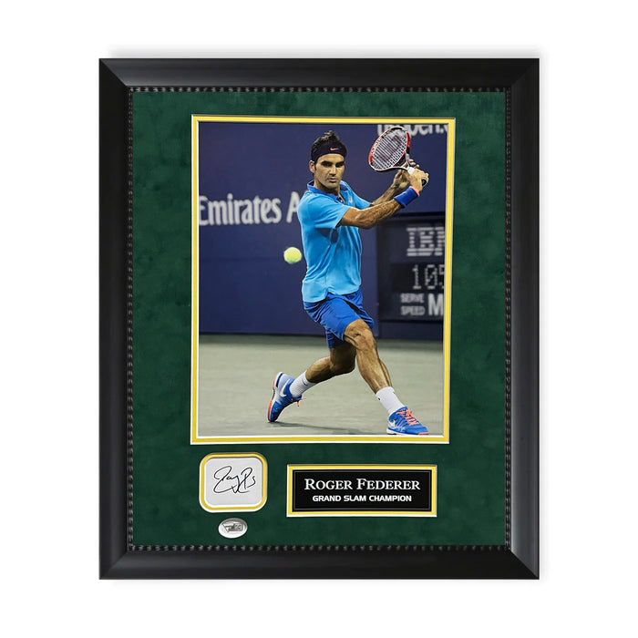 Roger Federer Autographed Cut Collage Framed to 11x14 Fanatics