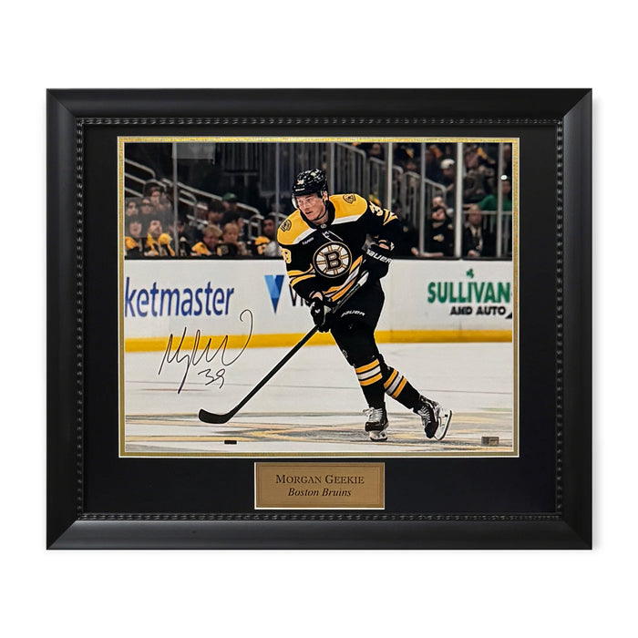 Morgan Geekie Boston Bruins Autographed 16x20 Photo Framed to 23x27 NEP
