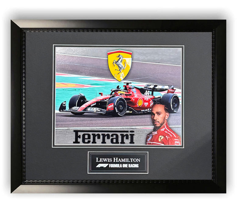Lewis Hamilton Unsigned Ferrari F1 Photo Framed to 11x14