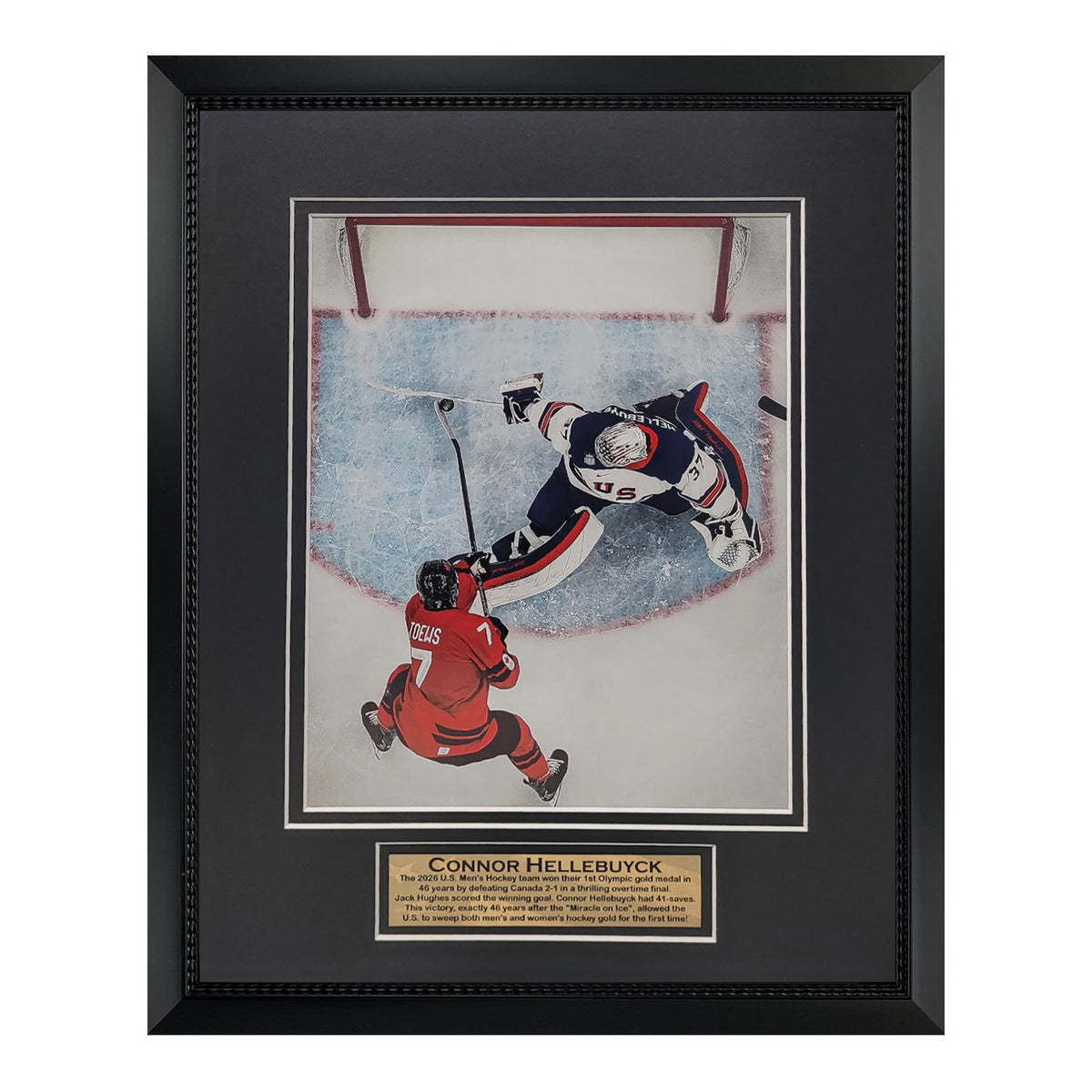 Connor Hellebuyck 2026 Olympic Men's USA Hockey Unsigned Photograph Fr ...