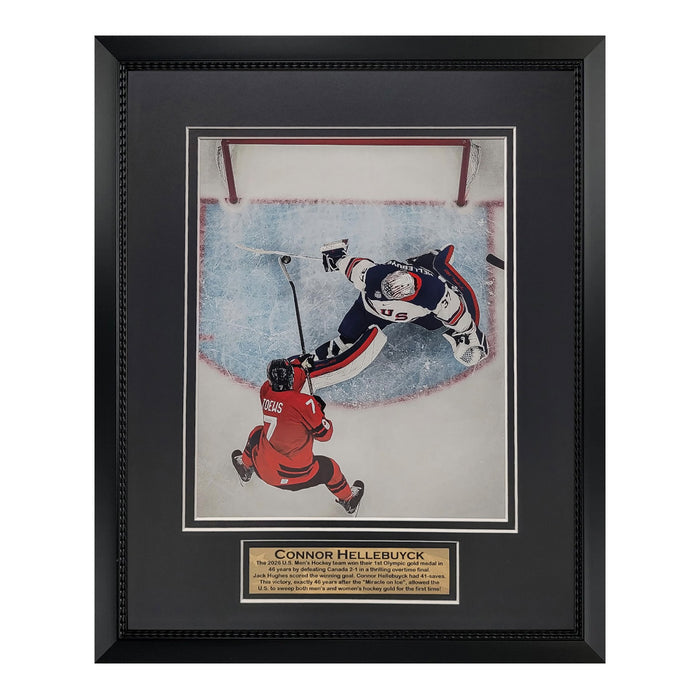 Connor Hellebuyck 2026 Olympic Men's USA Hockey Unsigned Photograph Framed to 11x14