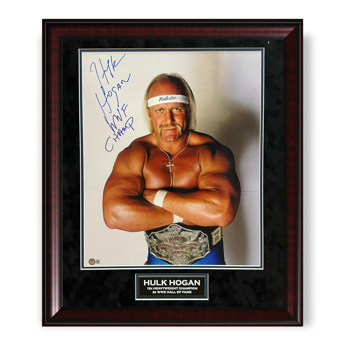 Hulk Hogan WWE Autographed 16x20 Photo w/ Inscription Framed To 23x27