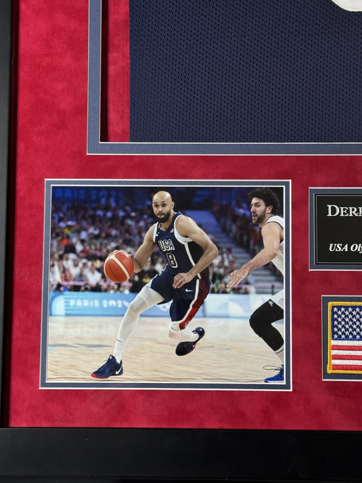 Derrick White USA Olympic Autographed Custom Jersey w/ Inscription Framed to 32x40 JSA