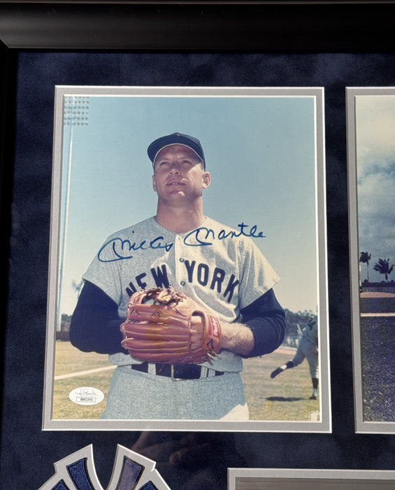 Mickey Mantle & Joe DiMaggio New York Yankees Autographed 8x10 Photos Framed To 19x22 JSA