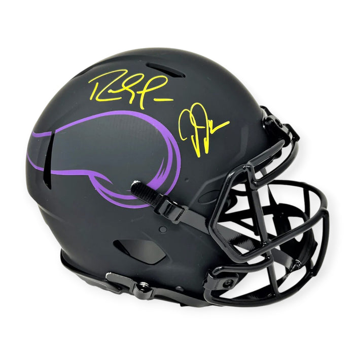 Randy Moss & Justin Jefferson Minnesota Vikings Autographed Eclipse Authentic Helmet Beckett