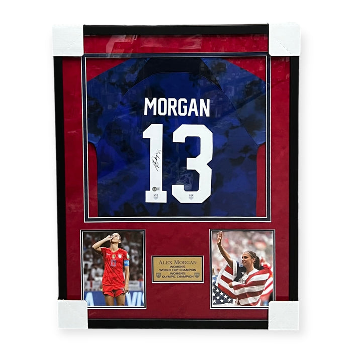 Alex Morgan USA Autographed Jersey Framed to 32x40 Beckett